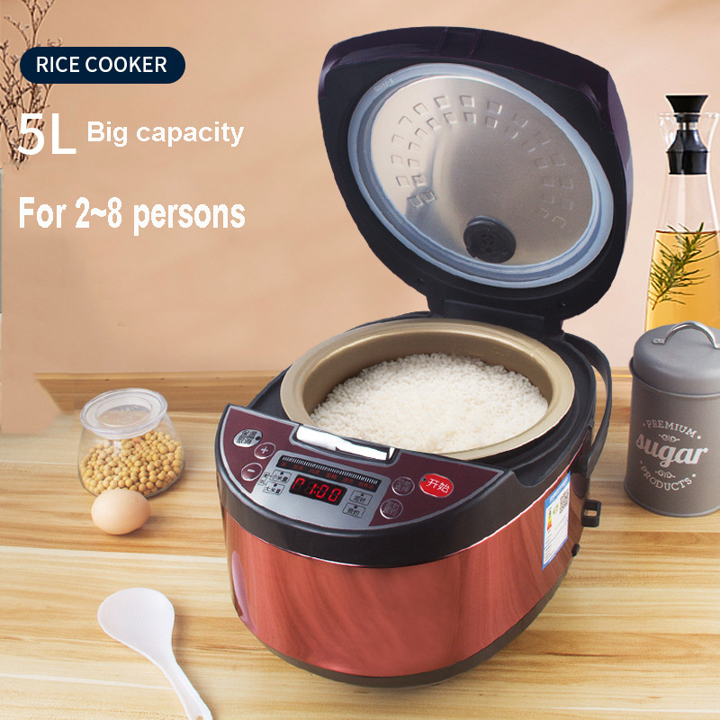 220v 110v 4L/5L 900W factory direct stainless steel non-stick inner pot cookware low sugar rice cooker