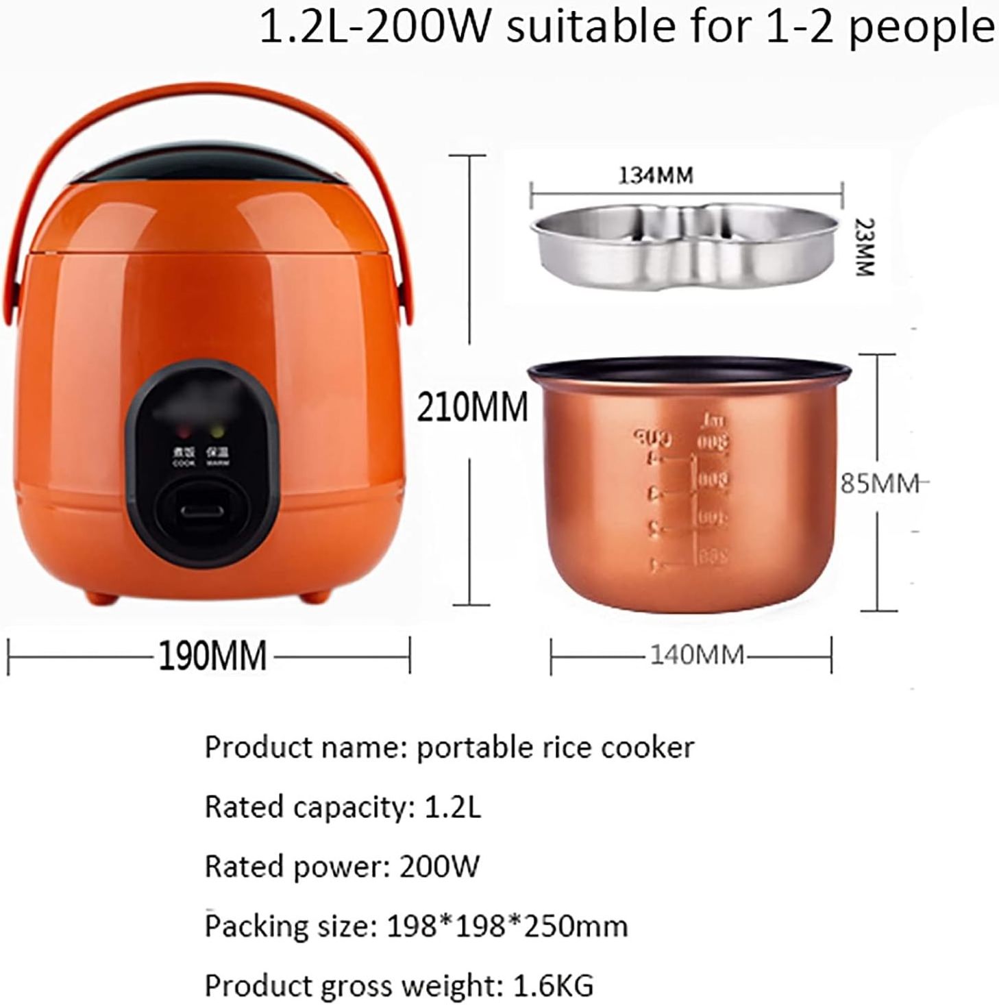 2023 new baby mini electric low sugar healthy rice cooker 1.2l to cook rice, porridge, cake and 12 in 1 functions