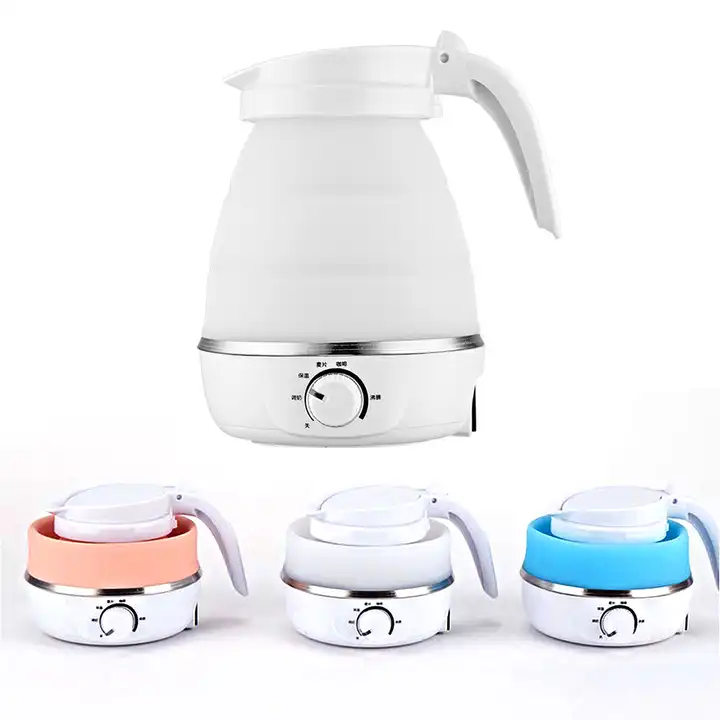 Folding Mini Electric Kettle Oem Electric Kettle Temperature Control Cordless Kettle Travel Portable Silicone Foldable 0.6L 600w