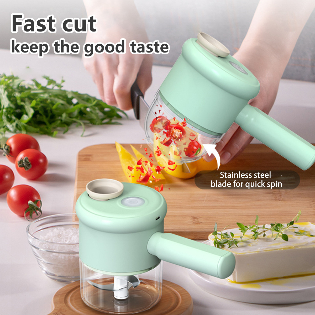 High Quality Portable handheld electric vegetable cutter set kitchen multi food vegetable cutter