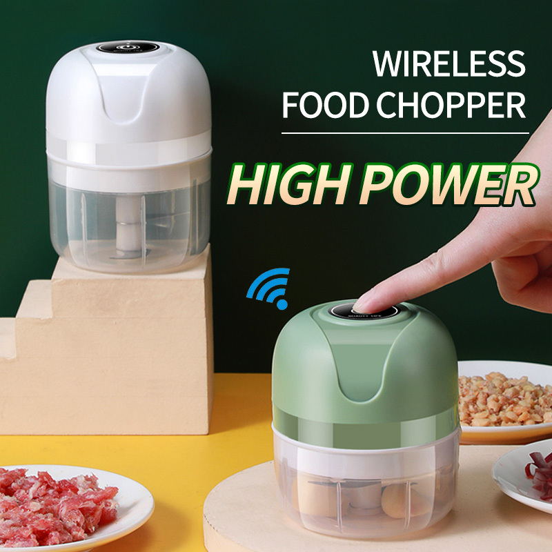 Kitchen Mini garlic masher 250ml USB Charging Food Chopper Garlic Chili Meat Grinder Baby Complementary Food Mixer