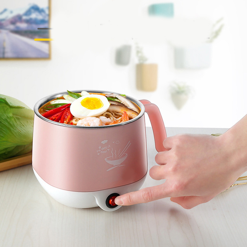 Multi-Function Rice Soup Pasta Porridge Boiling Water Mini Electric Hot Pot Ramen Cooker Non-Stick Rapid Noodle Cooker