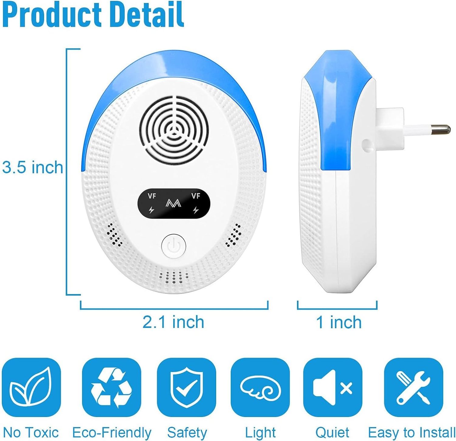 2024 Hot sale plug in multifunction ultrasonic pest repellent electric insect repellent indoor anti mosquito for home use