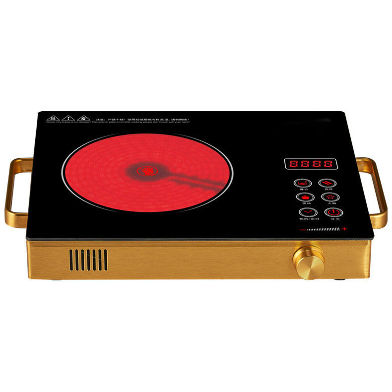 Black Micro crystal plate BBQ goldenStainless Steel body with Handle digital Infrared electric ceramic Cooker