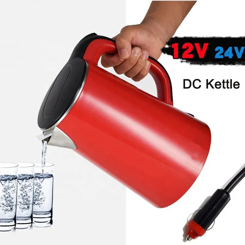 Wholesale Battery Powered Electric Kettles DC12V 24V 304 Stainless Steel 1.8L Camping Solar Kettle