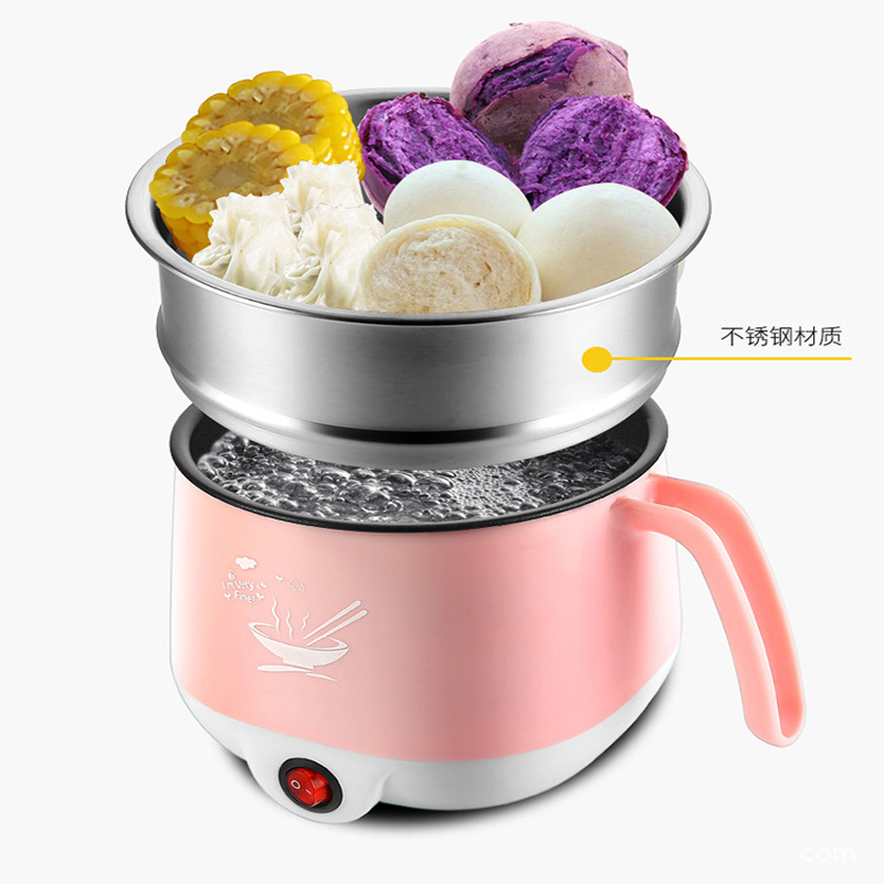 Multi-Function Rice Soup Pasta Porridge Boiling Water Mini Electric Hot Pot Ramen Cooker Non-Stick Rapid Noodle Cooker