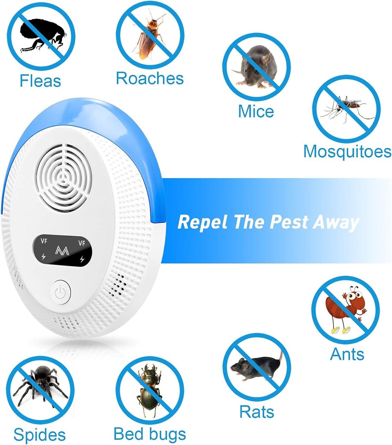 2024 Hot sale plug in multifunction ultrasonic pest repellent electric insect repellent indoor anti mosquito for home use