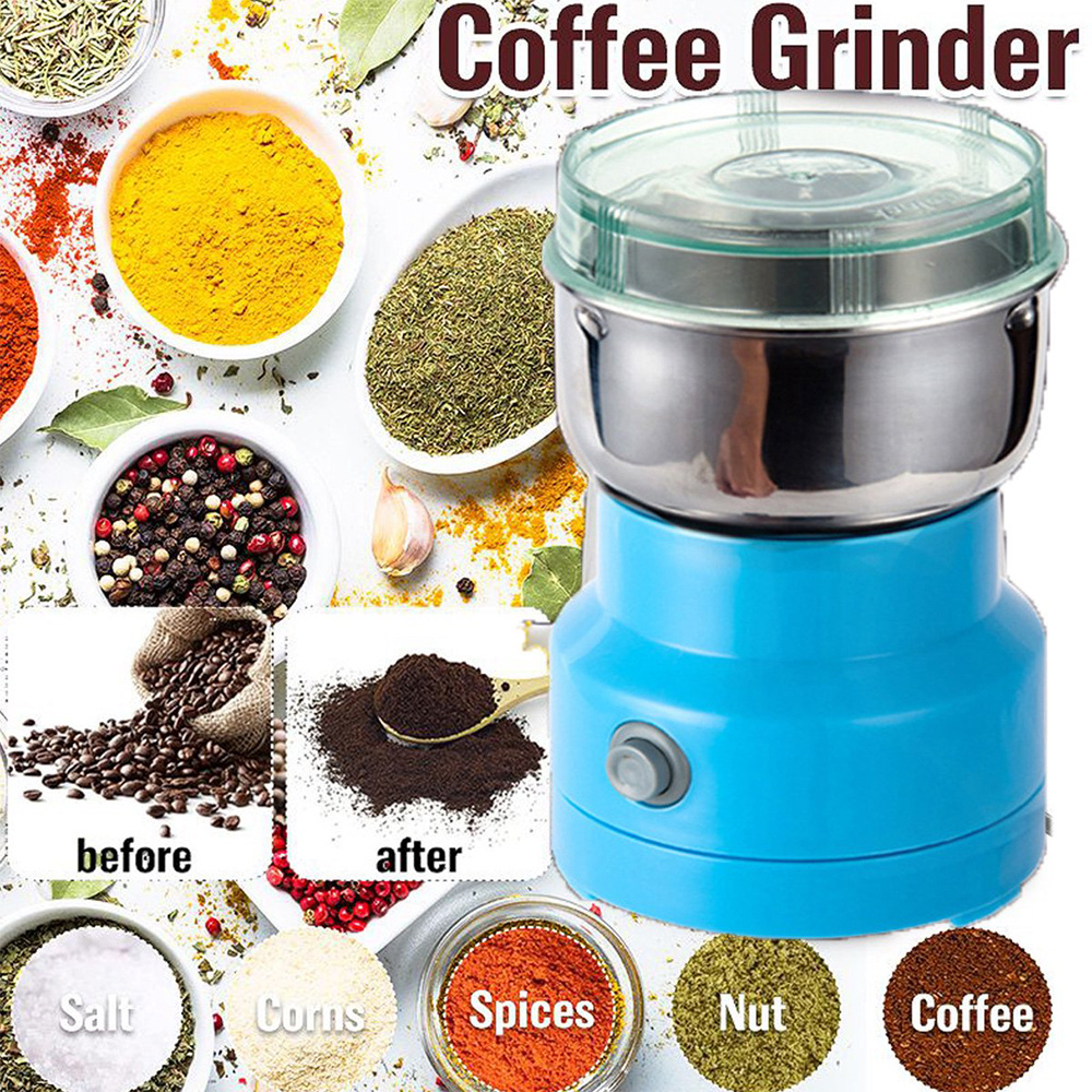 Mini Electric Salt And Pepper Grinder Ultrafine Baby Food Pulverizer Coffee Grinder Spice Pepper Grinder Grain Mill 2/4 Blades