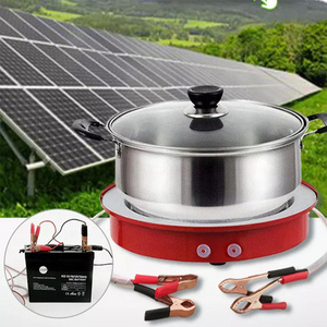 Dc 12v Solar Induction Cooker 400w Solar Power Induction Cooker 24V Solar Induction Cooker Stove Black Electric 12 Touch Screen