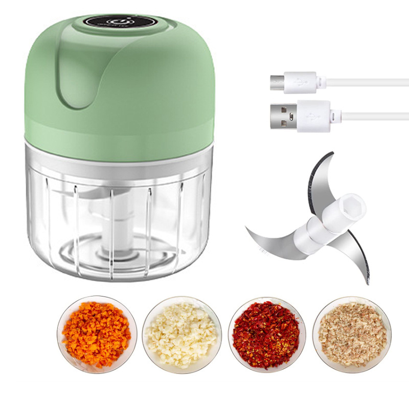 Kitchen Mini garlic masher 250ml USB Charging Food Chopper Garlic Chili Meat Grinder Baby Complementary Food Mixer