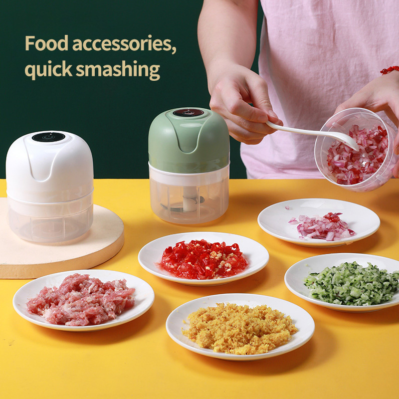 Kitchen Mini garlic masher 250ml USB Charging Food Chopper Garlic Chili Meat Grinder Baby Complementary Food Mixer