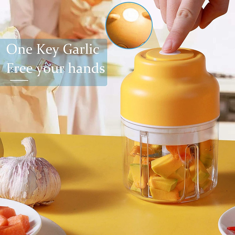 Mini Electric Vegetable Chopper Garlic Masher Crusher 250ML USB Rechar geable Ginger Meat Grinder Food Processor Kitchen Gadget