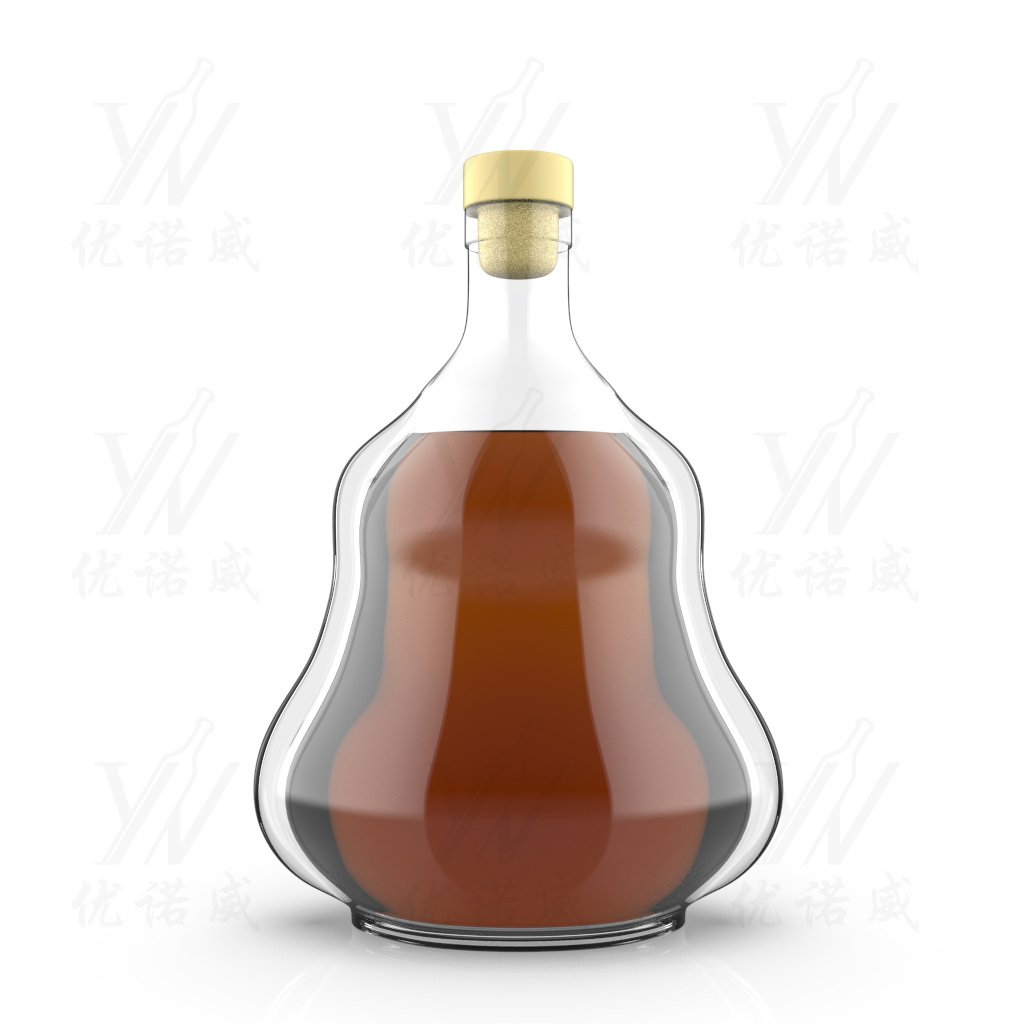 Best Selling Brandy Vodka Spirit Liquor Bottle 500ml 750ml 1000ml Whiskey Glass Bottle