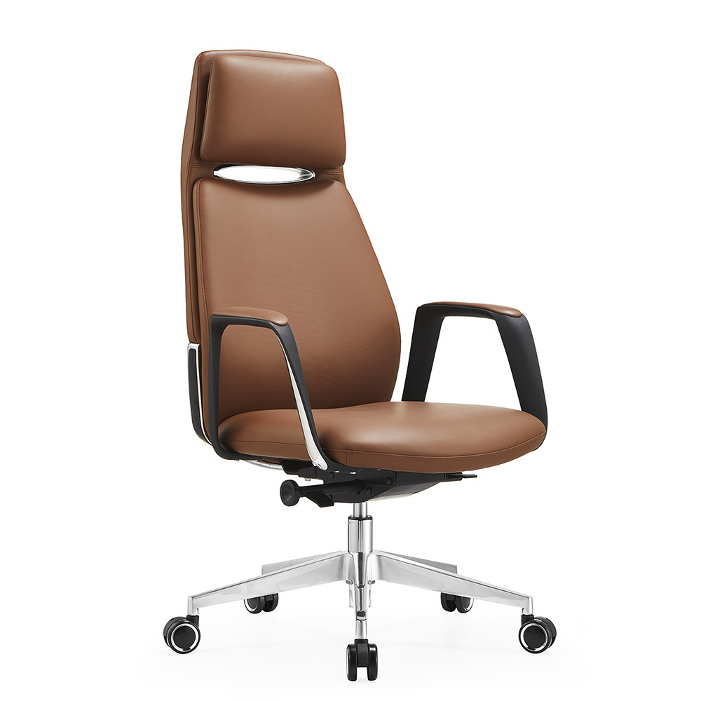 Factory Direct Brown Recliner Modern Pu Swivel Executive High Back Ergonomic Chairs For Leather Office Chair