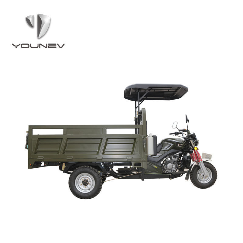 New Style 200cc Family Used Gasoline Motorized Tricycle Big Cargo Tricycle Motorized Tricycles Motorcycle with Roof