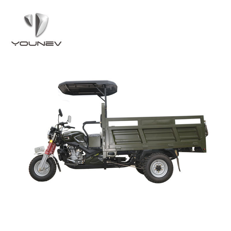 New Style 200cc Family Used Gasoline Motorized Tricycle Big Cargo Tricycle Motorized Tricycles Motorcycle with Roof