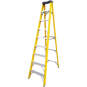 5 Steps Yellow Color Non-conducting Fiberglass Step Ladder For Electric Work