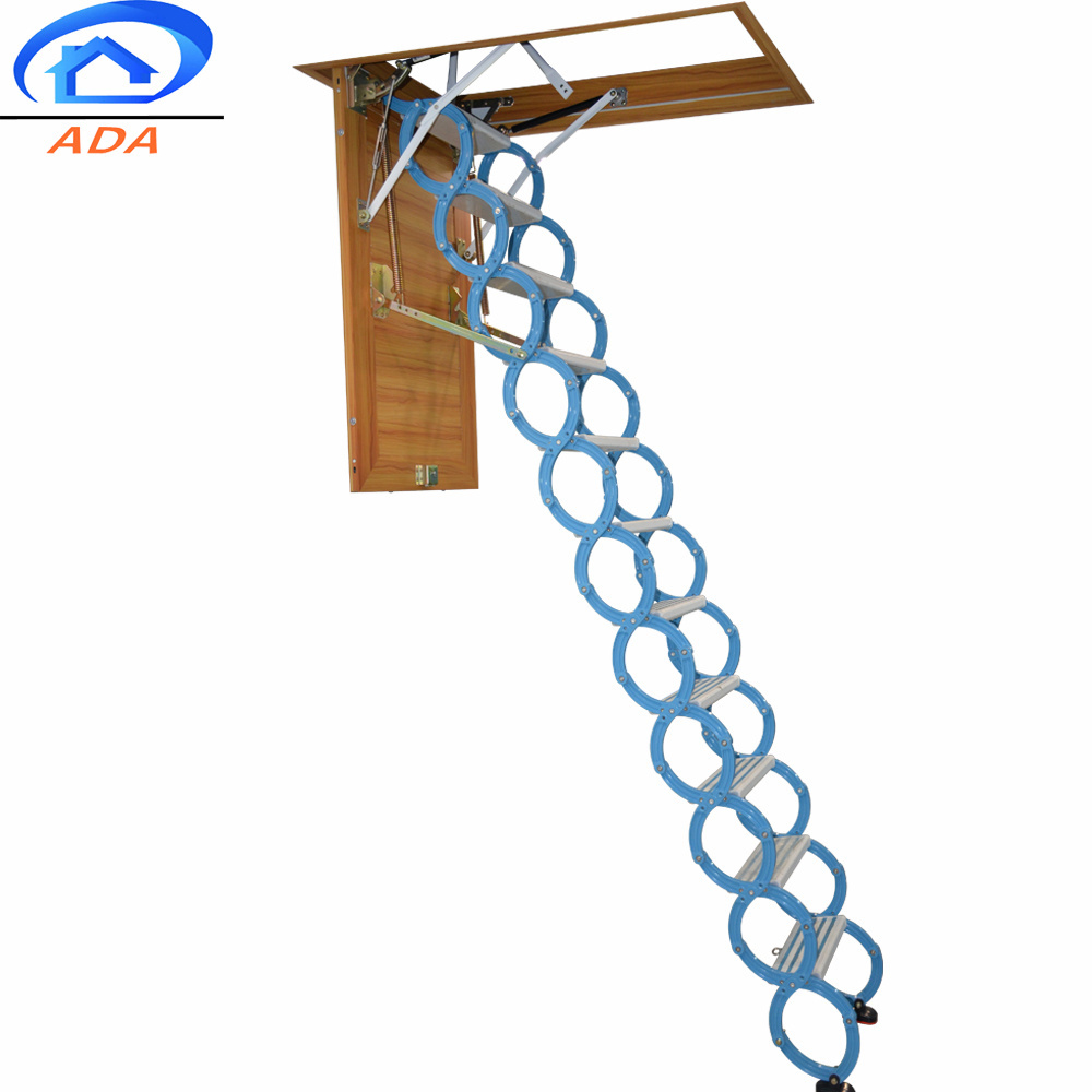 Flexible Pull Down Attic Stairs With Railing