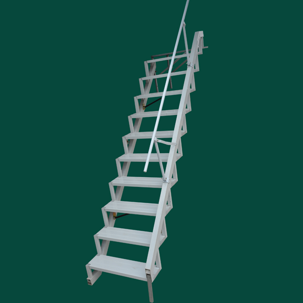 Customized Aluminium Alloy Collapsible Folding Stairs Against Wall