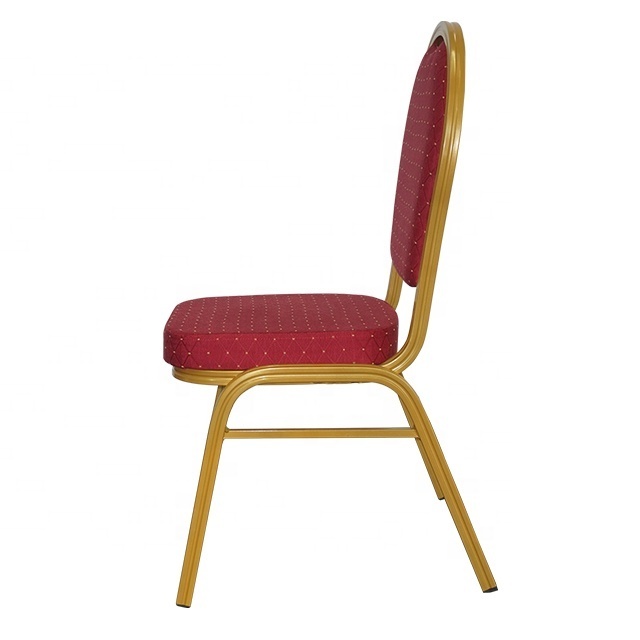 Commercial Furniture Used Aluminum Red Fabric Steel Banquet Chair Price For Hotel Event Party Wedding