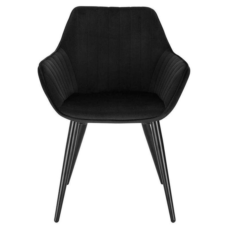 Hot Sale sillas Luxury black Metal dining chairs stoele With Arms For Restaurant Room