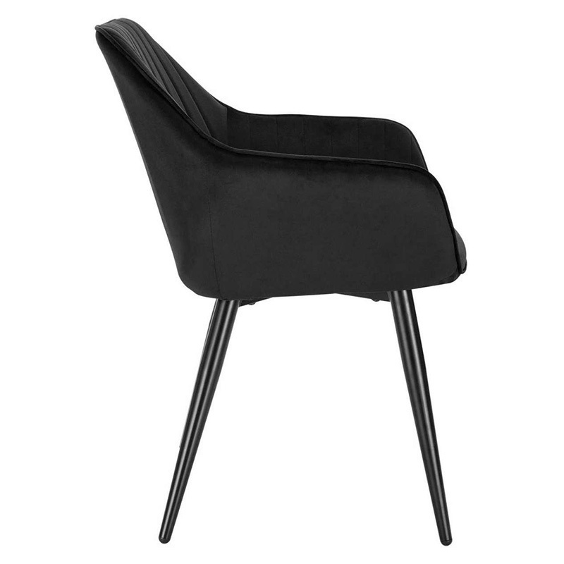 Hot Sale sillas Luxury black Metal dining chairs stoele With Arms For Restaurant Room