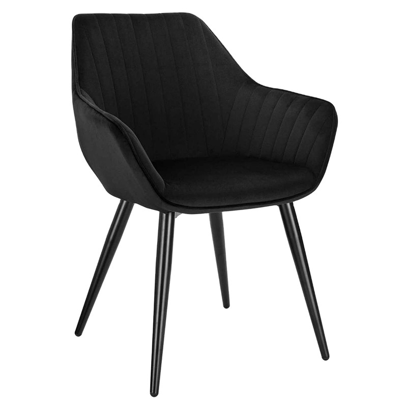 Hot Sale sillas Luxury black Metal dining chairs stoele With Arms For Restaurant Room