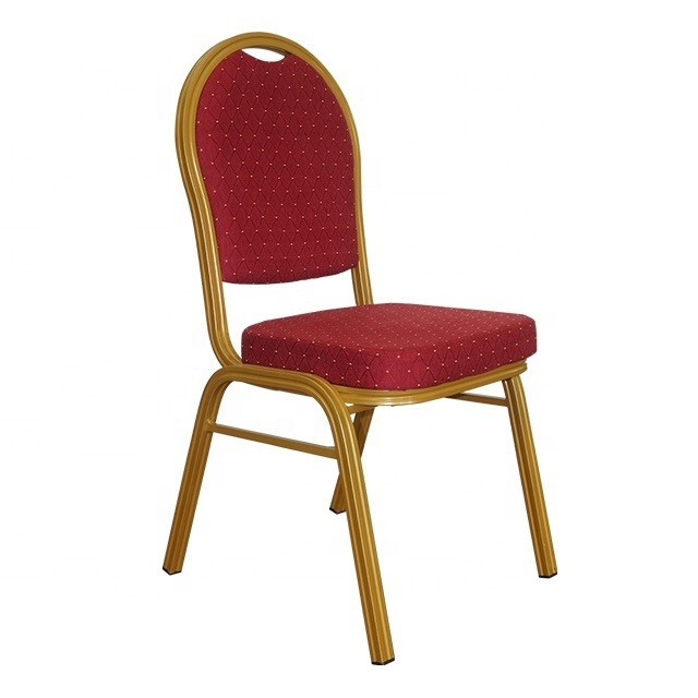 Commercial Furniture Used Aluminum Red Fabric Steel Banquet Chair Price For Hotel Event Party Wedding