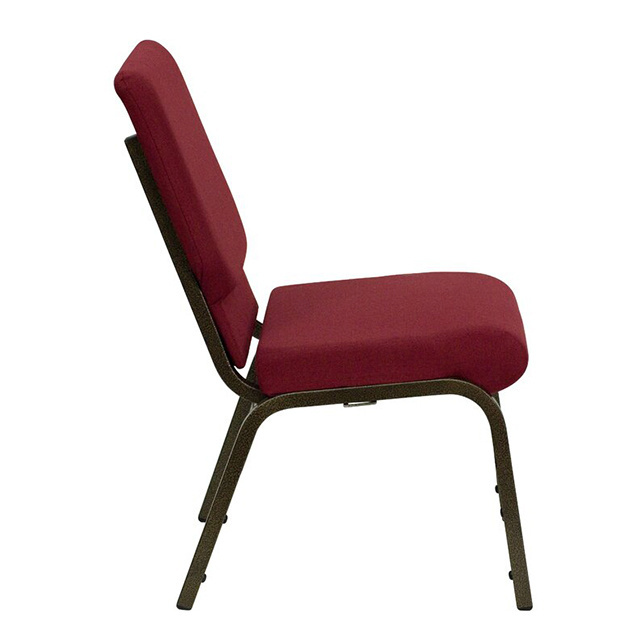 Free Sample Cheap Stackable Copper Metal Frame Red Chairs For Church Pulpit