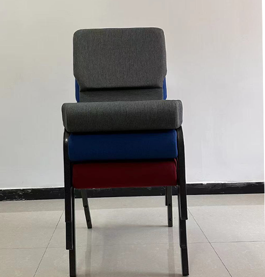 2024 Factory New Metal Stackable Fabric Church Chairs Designed for Theaters Available for Sale