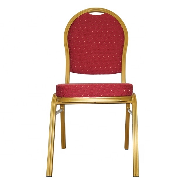 Commercial Furniture Used Aluminum Red Fabric Steel Banquet Chair Price For Hotel Event Party Wedding