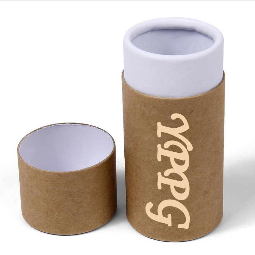 custom print round cylinder cylindrical cardbboard paperboard black white  kraft craft paper tube container canister