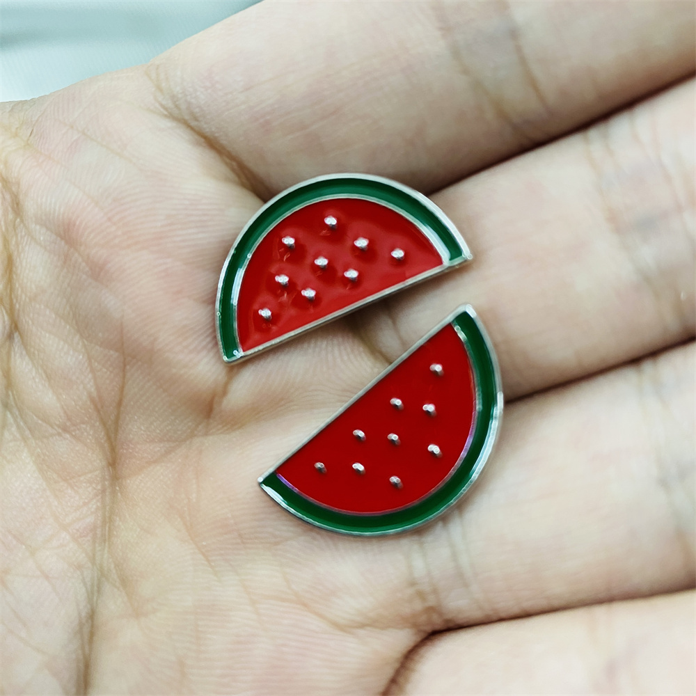 Wholesale Custom Metal watermelon enamel pin black seeds badge pin custom enamel lapel pin