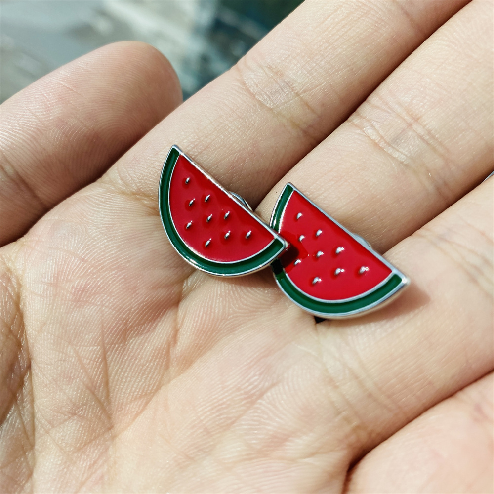 Wholesale Custom Metal watermelon enamel pin black seeds badge pin custom enamel lapel pin