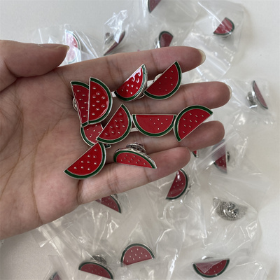 Wholesale Custom Metal watermelon enamel pin black seeds badge pin custom enamel lapel pin