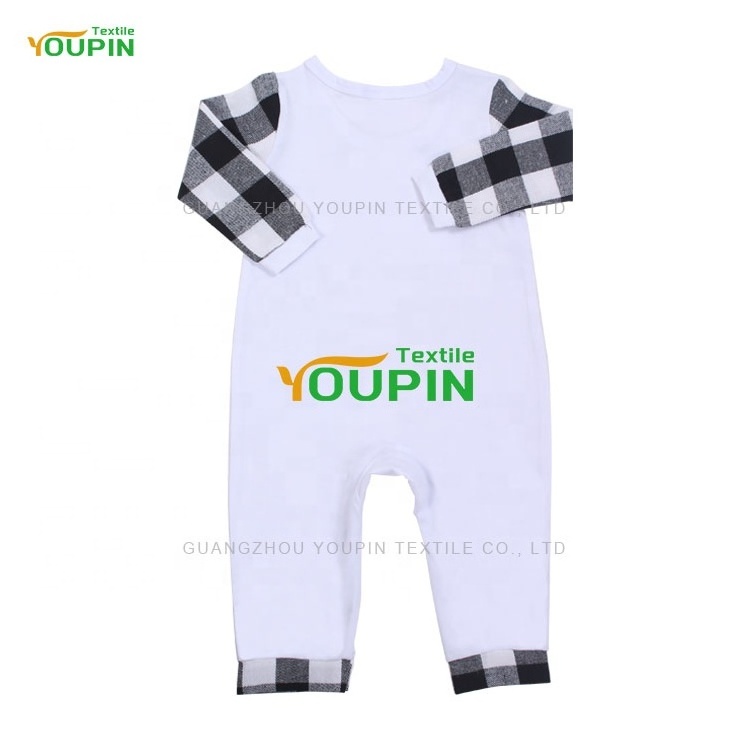 Hot Sale Newborn Clothes Buffalo Plaid Long Sleeve Baby Romper Soft Polyester Cotton Feel Baby Onesie for Sublimation