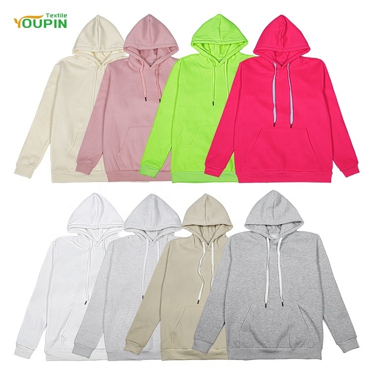 Wholesale Multi Color Unisex Adult Pullover Hoodies Blank Sublimation 290Grams Polyester Cotton Pastel Color Hoodie