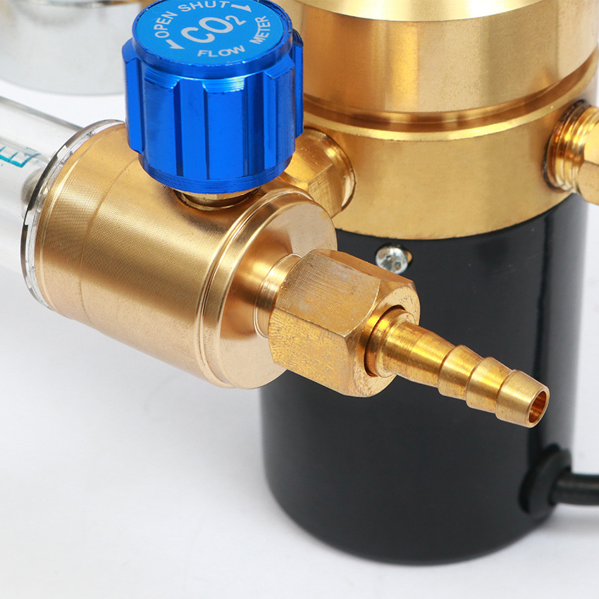 Best-selling  Full Brass CO2 Regulator With Heater 36v  110v 220v