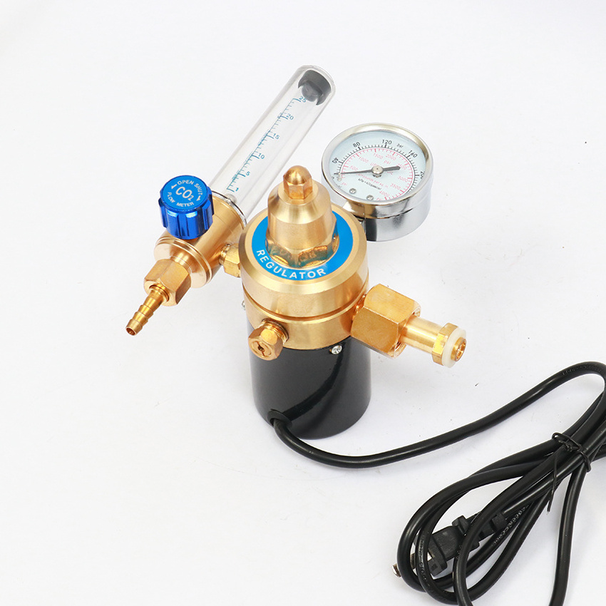 Best-selling  Full Brass CO2 Regulator With Heater 36v  110v 220v