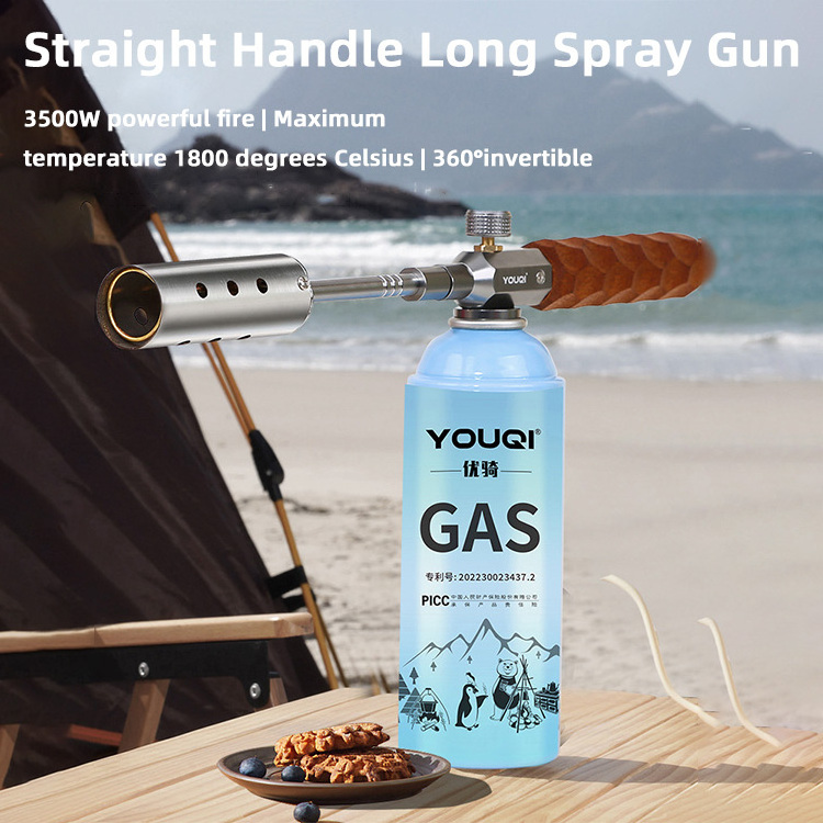 YOUQI hot-selling hand-held Welding Lighter camping accessories charcoal fire lighter flame butane gas torch