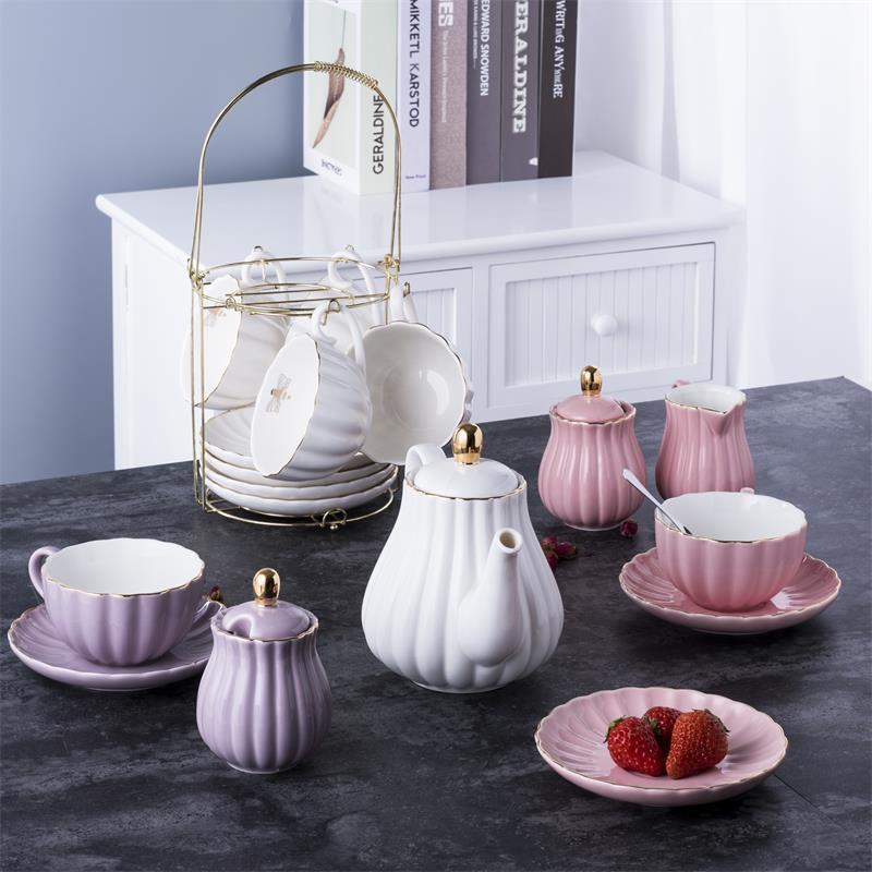 British Afternoon Tea Set Luxury Nordic Style European Ceramic Home Teapot Coffee Cup Set Gift Box