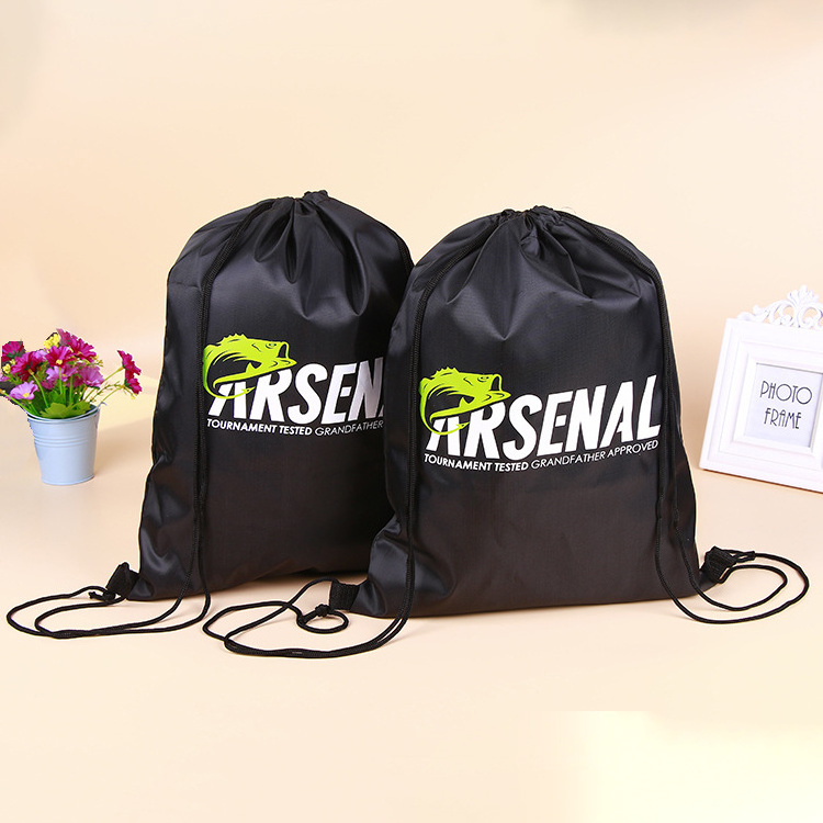 Factory Direct Sales Recycled Nylon Backpack String Sport Custom Shoe Dust Bag Drawstring Bag pack