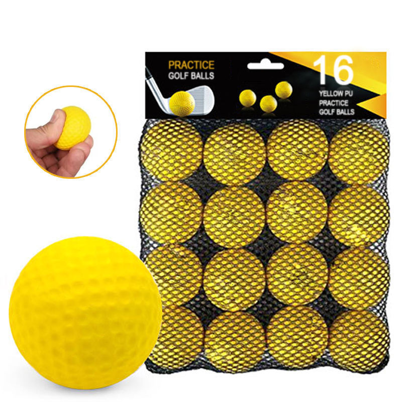 Golf soft pu ball set 16pcs per nylon bag indoor portable environmental friendly practice ball golf accessory