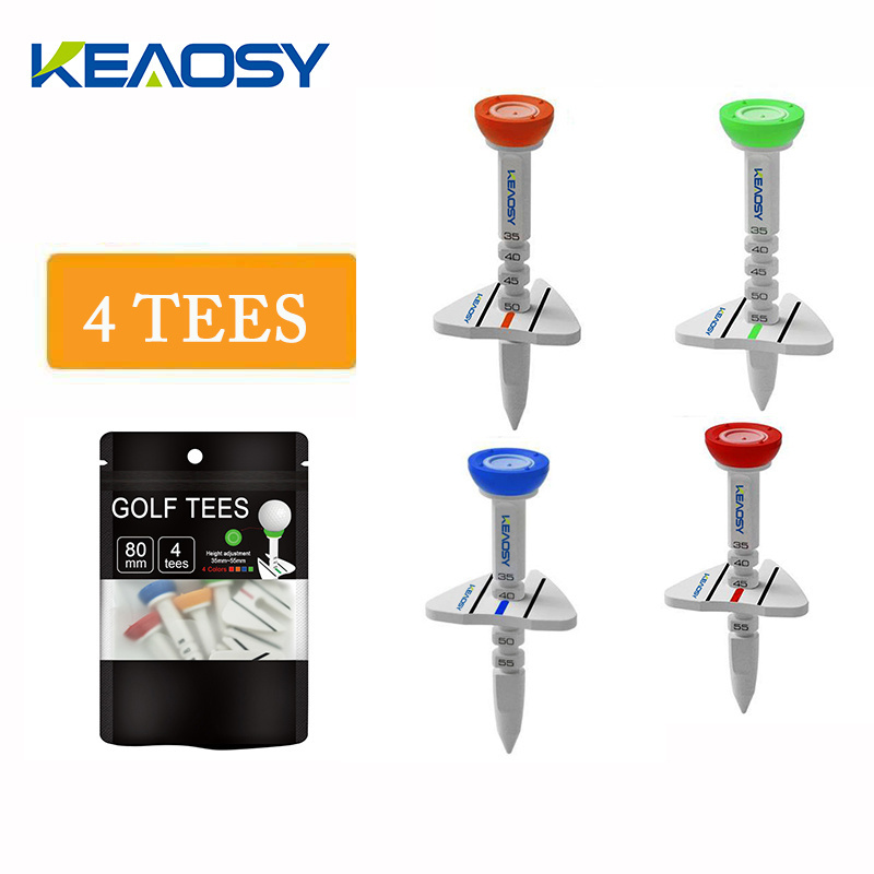 Popular golf tees multifunctional and height adjustable 4pc a pack golf direction tee silicone and plastic golf supplies