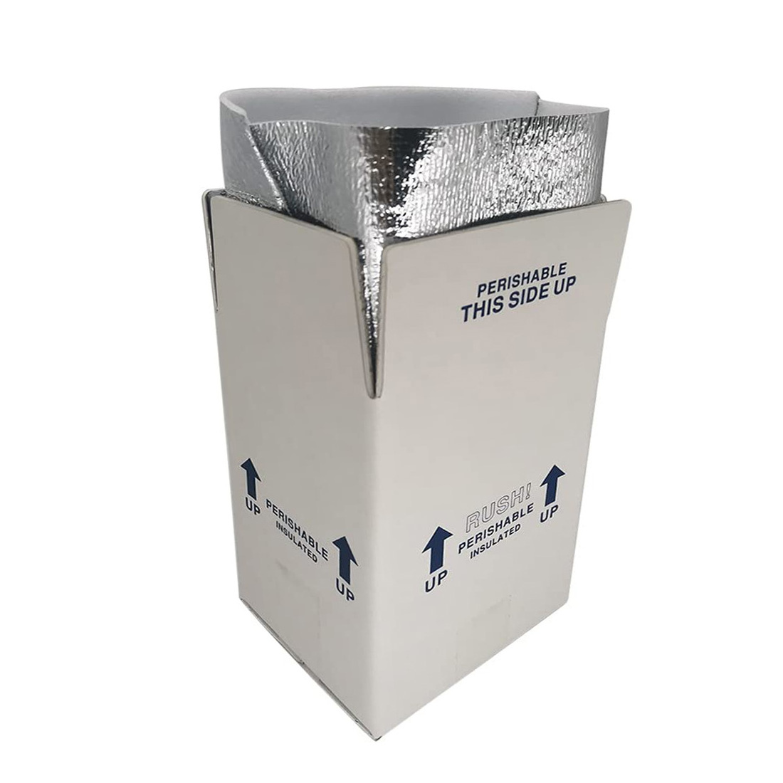 Thermo Chill Insulated Carton Shipping Box,Mailer with Aluminum Foil Foam Bag Liner, Small Perishable Shipper to Ship Mail Food