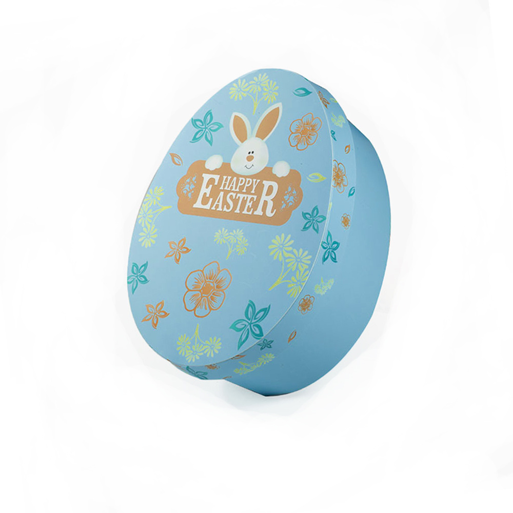 Printed Blue Easter Egg Shape Gift Box For Kids Candy Snack Packaging Gift Box