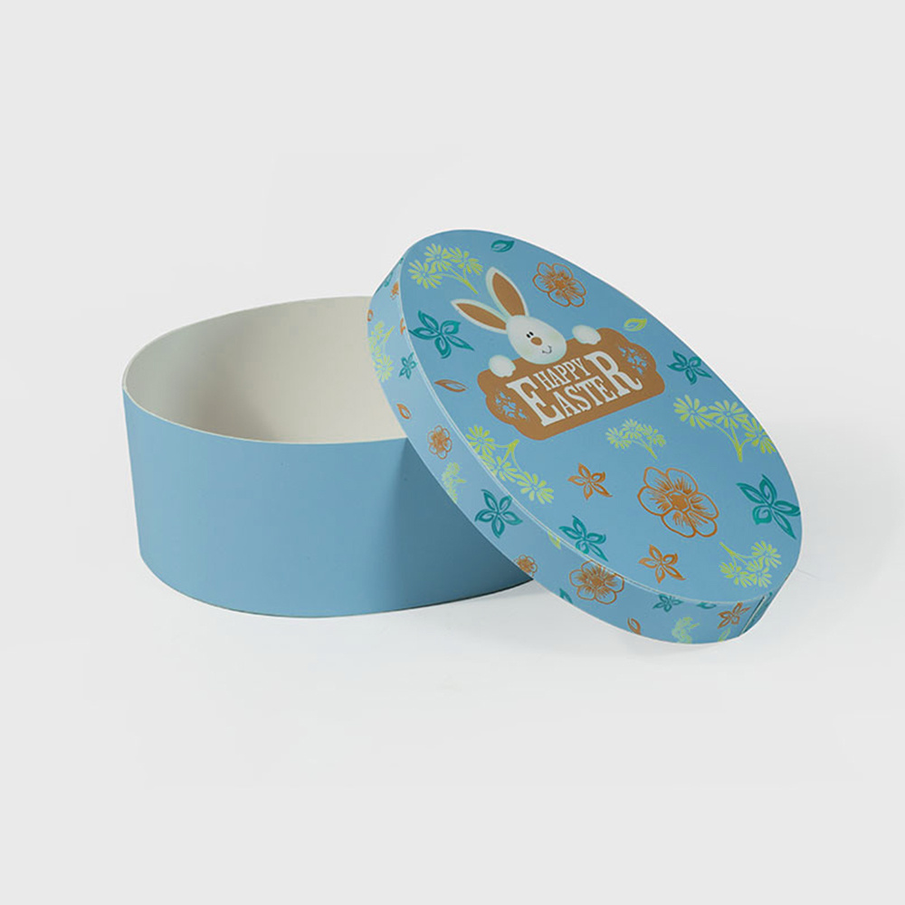 Printed Blue Easter Egg Shape Gift Box For Kids Candy Snack Packaging Gift Box