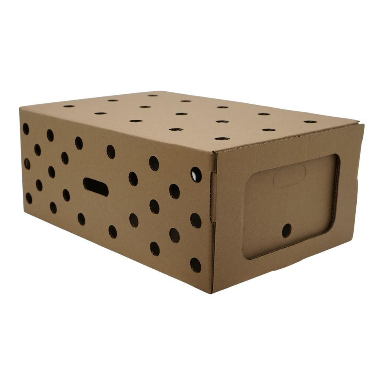 Custom Design Plus Cardboard Live Chick Bird Box Pigeon Live Bird Shipping Box waxed bottom