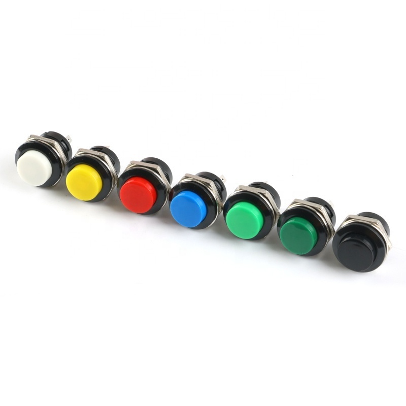 7 Colors R13-507 16MM Round Non locking Self Reset Jog Push Button Switch