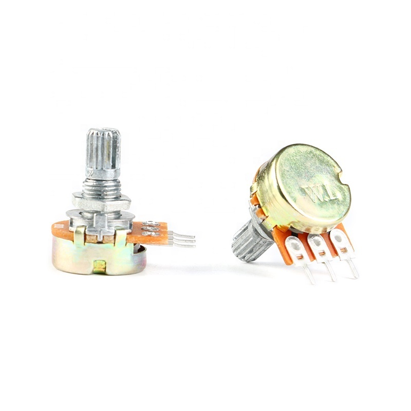 WH148 B1K B2K B5K B10K B20K B50K B100K B250K B500K B1M 3 Pin 15mm Shaft Single Potentiometer